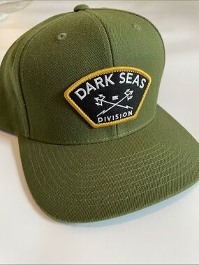 Dark Seas Division Olive Green Patch Snapback Hat